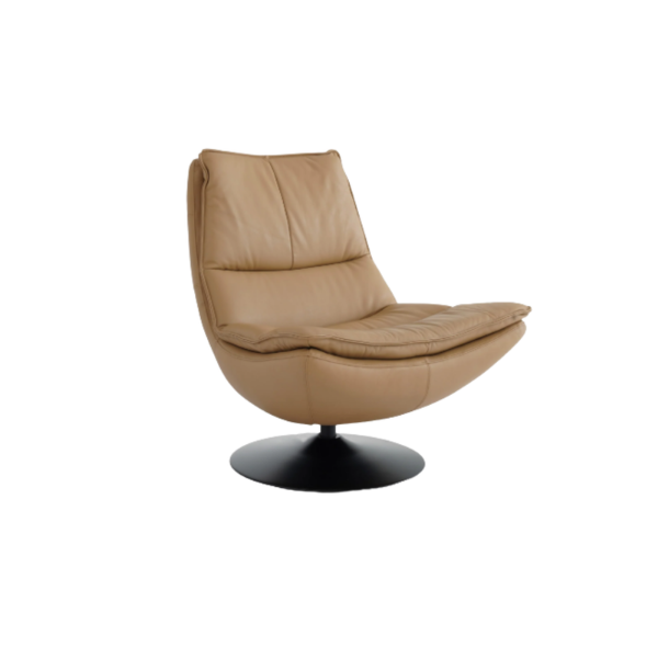 Picture of Swivel armchair, ella, cow leather, brown, 86x89x95cm 
