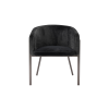 Picture of Chair with armrest, selva, back and seat black, stainless steel brushed nickel legs, 66x58x77cm
