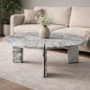 Picture of Big top coffee table, corolla,  marble, white,dia.100x35cm