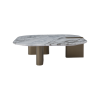 Picture of Coffee table big top,sofia, marble,white, wooden legs, brass metallic, 100x100x30cm