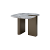 Picture of Coffee table small top, sofia, marble,white, wooden legs, brass metallic, 100x100x30cm