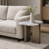 Picture of Coffee table small top, sofia, marble,white, wooden legs, brass metallic, 100x100x30cm