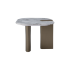 Picture of Coffee table small top, sofia, marble,white, wooden legs brass metallic, 100x100x30cm
