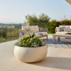 Picture of Vase, low ballon, concrete surface, white, dia.114x54cm