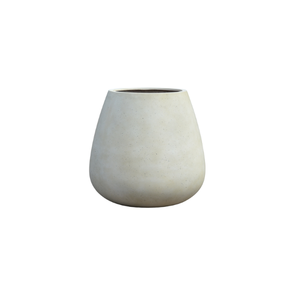 Picture of Vase, lotus bud, concrete surface, white, dia.84x82cm