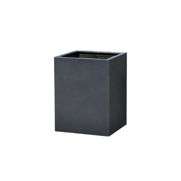 Picture of Vase,mid.cube concrete surface, charcoal, dia.45x45x60cm