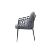 Picture of Chair with armrest, amaya alu, antracite+cushion taupe,  55x65x80cm