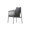Picture of Chair with armrest, luna, aluminium, sand, cushion grey, 60x65x78cm