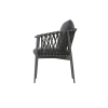 Picture of Chair with armrest, luna, aluminium, sand, cushion grey, 60x65x78cm