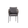 Picture of Chair with armrest, plinto alu, antracite+taupe,58x65x80cm