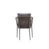Picture of Chair with armrest, plinto alu, antracite+taupe,58x65x80cm