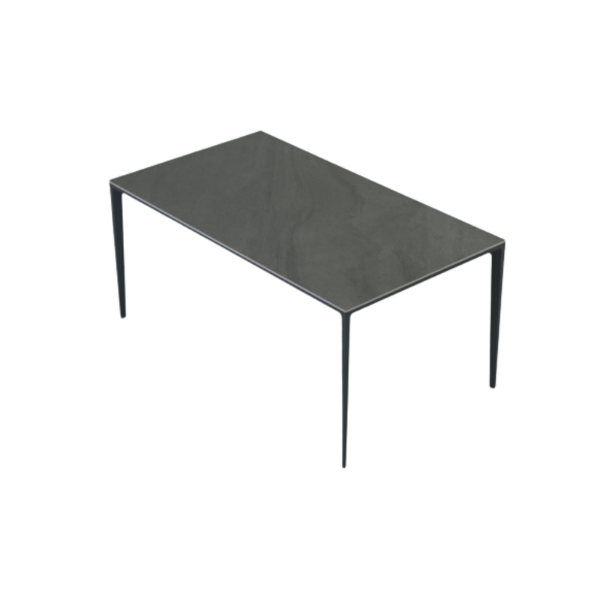 Picture of Dining table, pixel, aluminium, anthracite, ceramic table top, dark grey, 90x160x73cm
