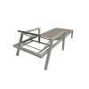 Picture of Sunlounger with armrest, flow, aluminium,white, 197x75x30cm