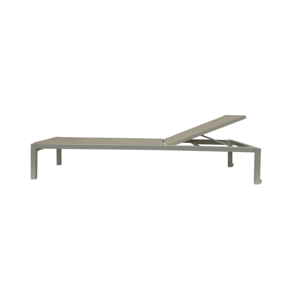 Picture of Sunlounger, flow, aluminium white, ivory, 197x75x30cm