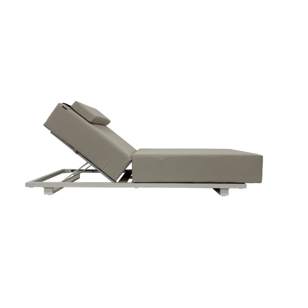 Picture of Sunlounger, isla, aluminium, grey tortora, cushion tortora, 75x210x35cm