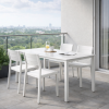 Picture of Dining table, aspen, stone top, aluminium frame, ivory beige, 180x90x75cm 