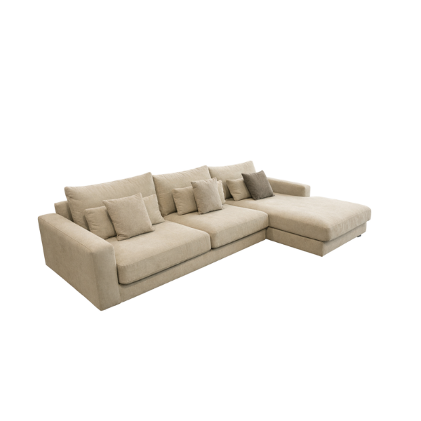 Picture of Right-hand sofa corner, hudson set 1, fabric, memphis 04,  1 cushion memphis 06+ 2 cushion memphis 05, 332x167cm