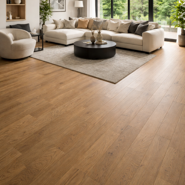 Picture of Engineered wood flooring, creation, oak light brown, 215x2200x14mm