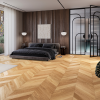 Picture of Engineered wood flooring, caramel chevron 130, oak light brown, 725x130x14mm