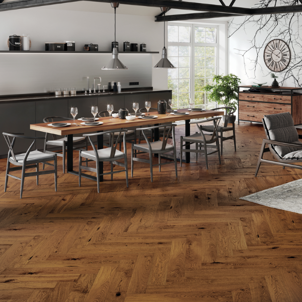Picture of Engineered wood flooring, brown sugar, oak medium brown, 725x130x14mm
