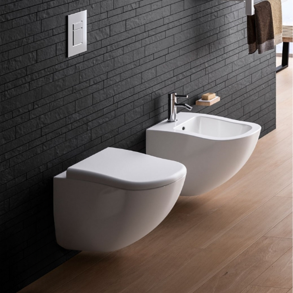 Picture of Fluid wc, ceramic, wall hung, white, glossy, 37x53 cm