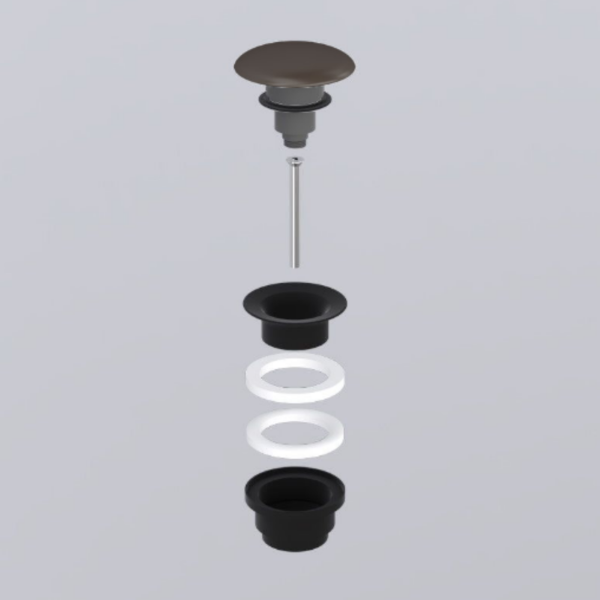 Picture of Universal drain, ceramic cover/metal body, cacao, matte