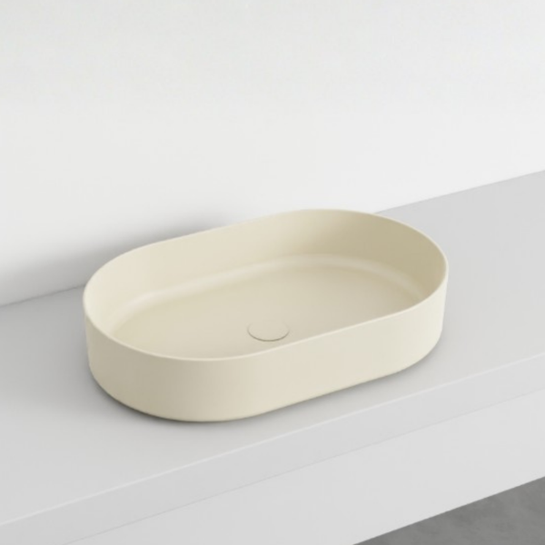 Picture of Shui comfort rectangular basin, ceramic, countertop, linen matte, 60x40 cm