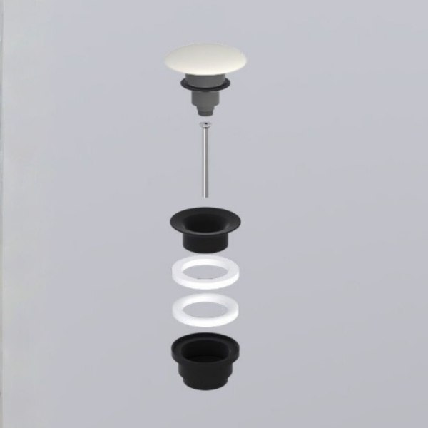 Picture of Universal drain, ceramic cover/metal body, talco matte