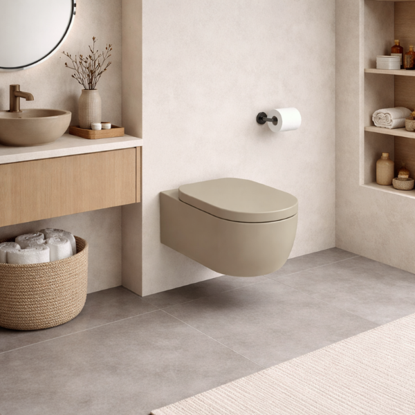Picture of Otis wc, ceramic, wall hung, linen matte, 38.5x56cm