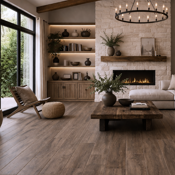 Picture of Floor tile signature brown, wood effect, matt, 25x150
