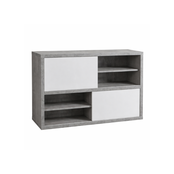 Picture of Cabinet, practico, white/grey, 140x35x87