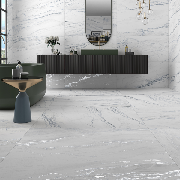 Picture of Floor tile dreamblue, marble effect, matt, 9mm 120x120