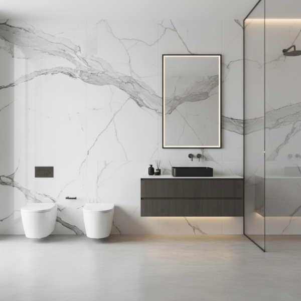 Picture of Floor tile classici statuario, marble effect, glossy, 6mm 120x260