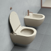 Picture of Pura bidet, ceramic, wall hung, light beige, matte, 55x36 cm