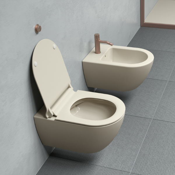 Picture of Pura seat cover, soft close, light beige, matte, 45.5x36.5 cm