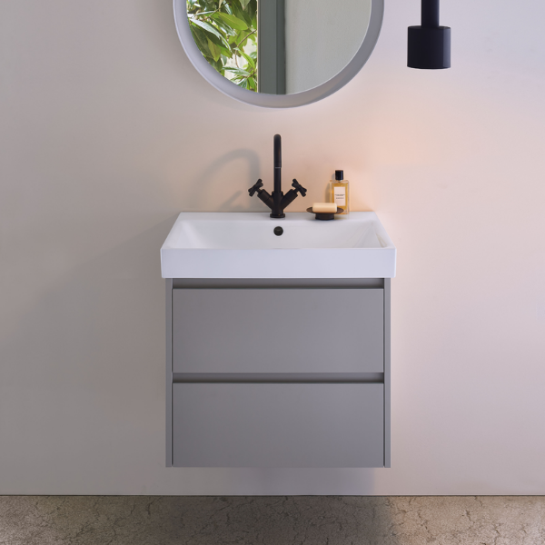 Picture of Nubes rectangular basin, ceramic, built in/wall hung, white, glossy, 70x40 cm