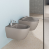 Picture of Pura bidet, ceramic, wall hung, light brown, matte, 55x36 cm