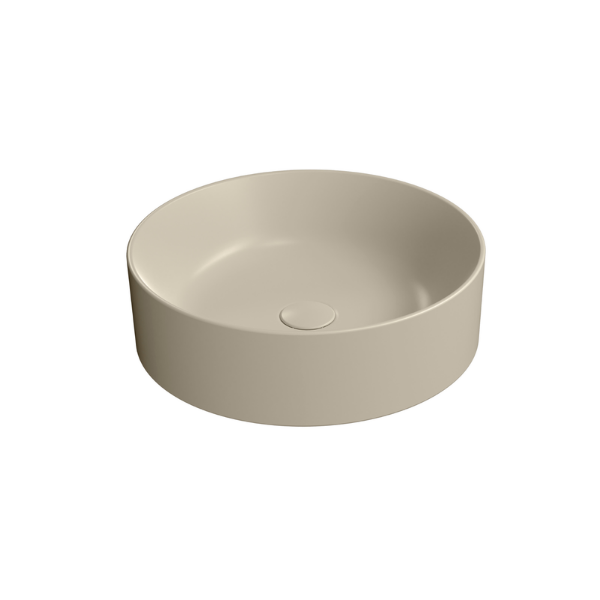 Picture of Kube x round basin, ceramic, countertop, light beige, matte, 45 cm