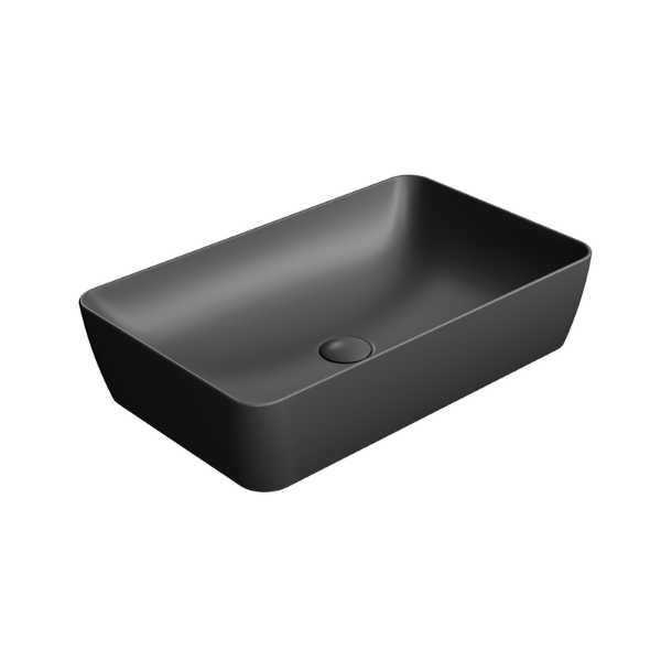 Picture of Nubes rectangular basin, ceramic, freestanding, anthracite, matte, 60x38 cm