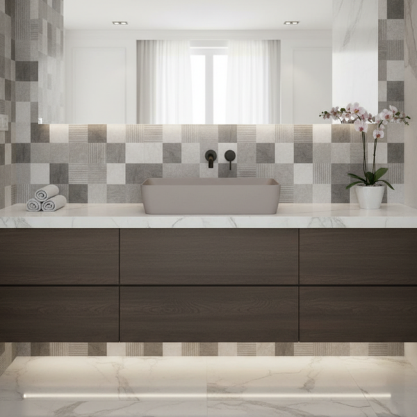 Picture of Nubes rectangular basin, ceramic, freestanding, light brown, matte, 60x38cm