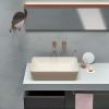 Picture of Nubes rectangular basin, ceramic, freestanding, light beige matte, 60x38cm