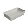 Picture of Nubes rectangular basin, ceramic, freestanding, light grey, matte, 60x38cm