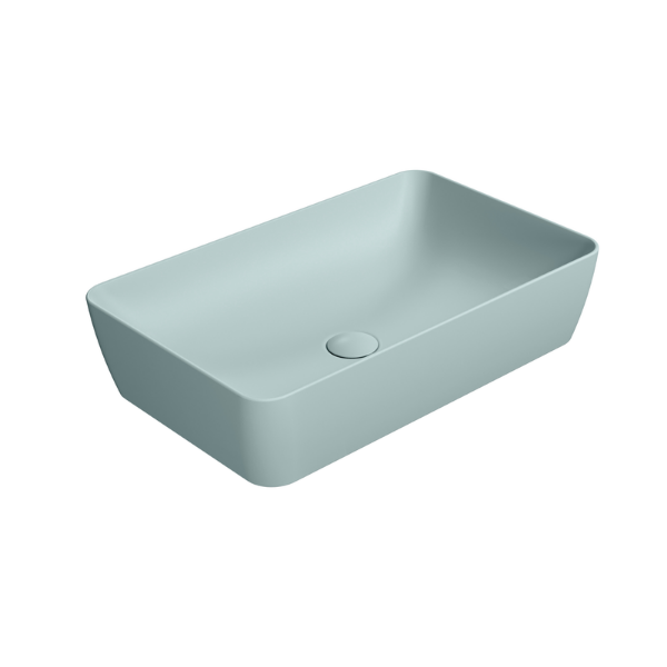 Picture of Nubes rectangular basin, ceramic, freestanding, ice mint, matte, 60x38 cm