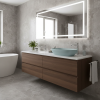 Picture of Nubes rectangular basin, ceramic, freestanding, ice mint matte, 60x38 cm