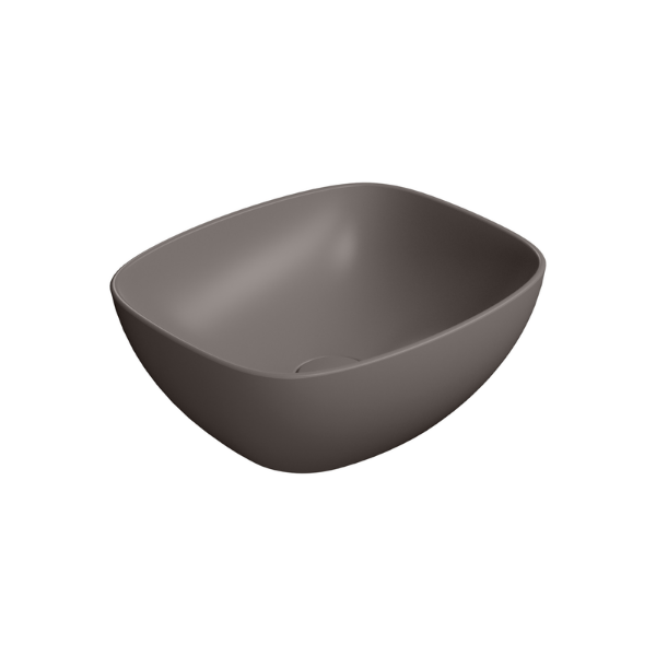 Picture of Nubes rectangular basin, ceramic, freestanding, dark brown, matte, 40x35 cm