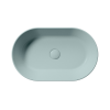 Picture of Kube x oval basin, ceramic, freestanding, ice mint, matte, 60x37 cm