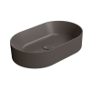 Picture of Kube x oval basin, ceramic, freestanding, dark brown, matte, 60x37cm