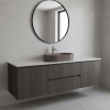 Picture of Kube x oval basin, ceramic, freestanding, dark brown, matte, 60x37 cm