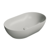 Picture of Pura oval basin, ceramic, freestanding, light grey, matte, 60x37cm