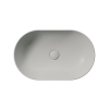 Picture of Pura oval basin, ceramic, freestanding, light grey, matte, 60x37cm